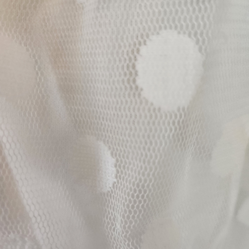 White polka dot bell sleeve dress. Stretchy collar that can be worn off shoulder - Picture 10 of 11
